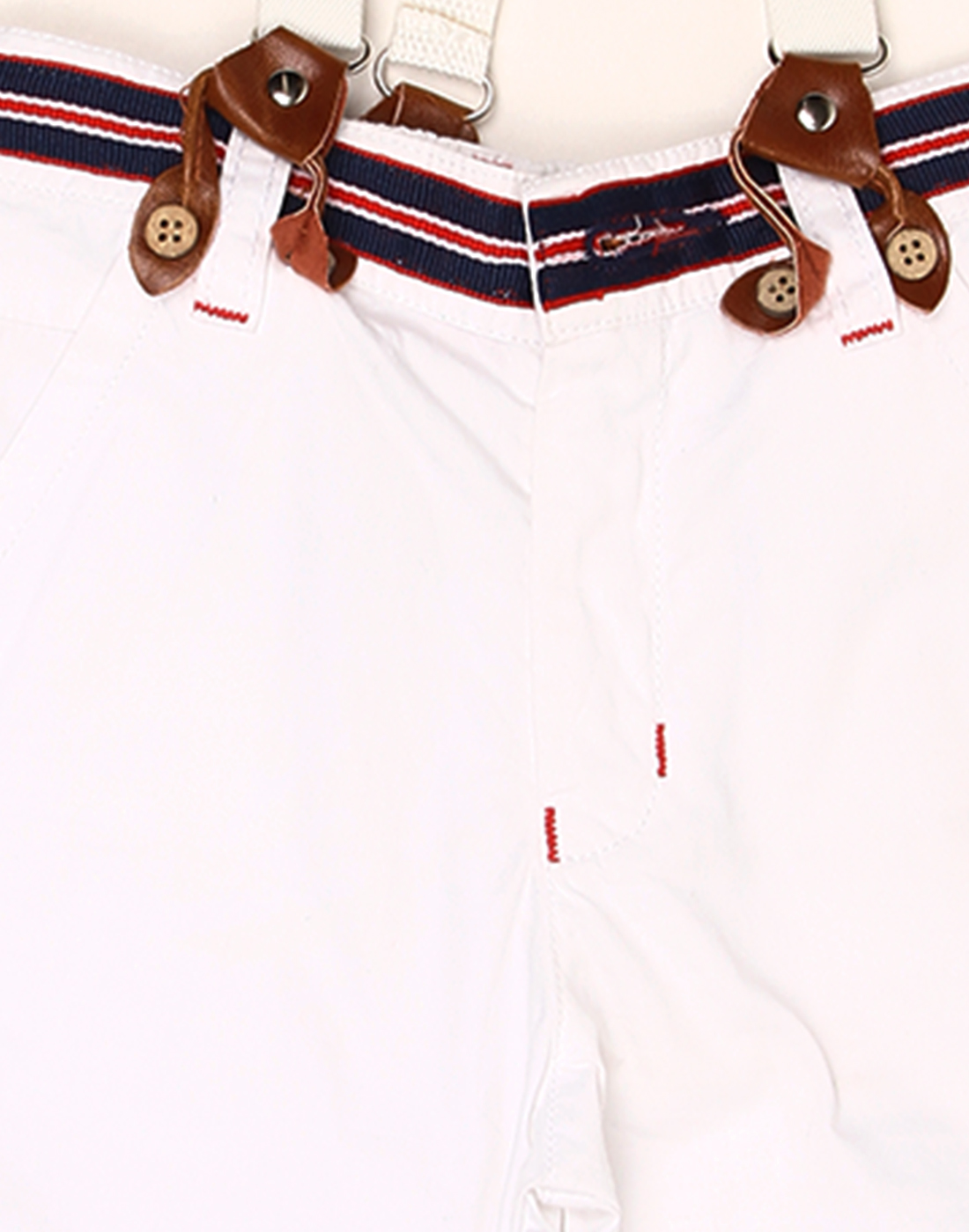 Actuel Boys Casual Wear White Suspender Capri