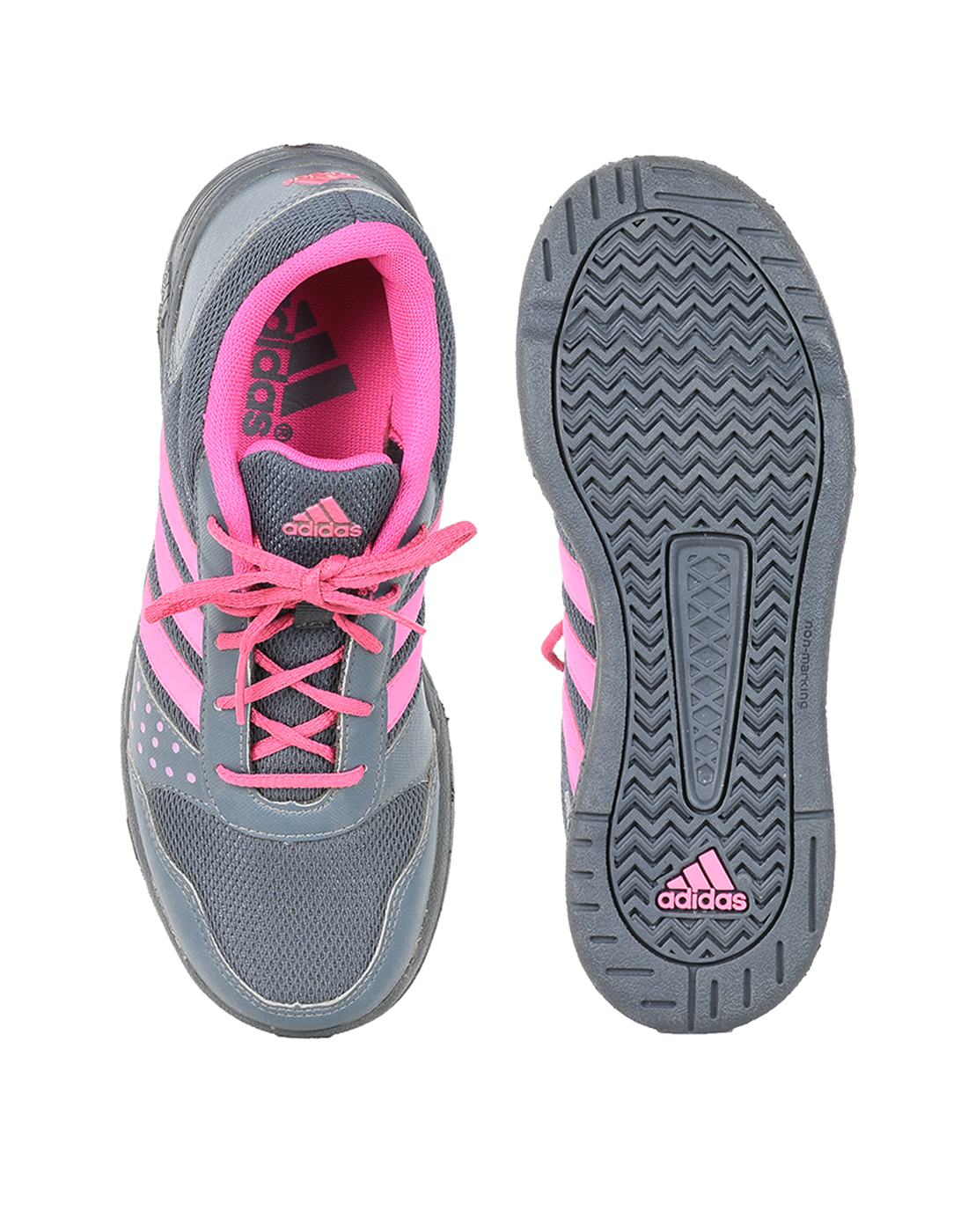 Adidas Girls Dark Grey Sports Shoes