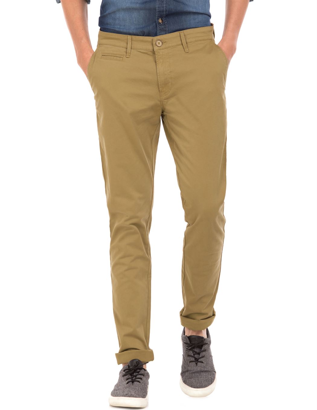 Aeropostale Men Casual Wear Beige  Trouser