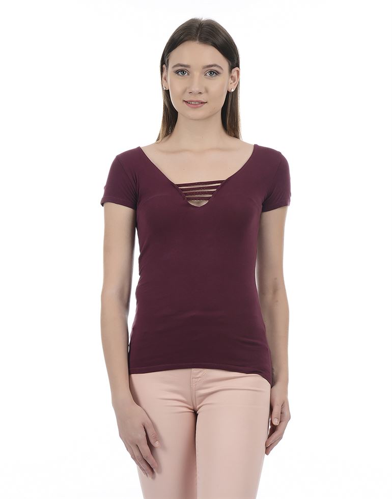 Aeropostale Women Solid Casual wear T-Shirt