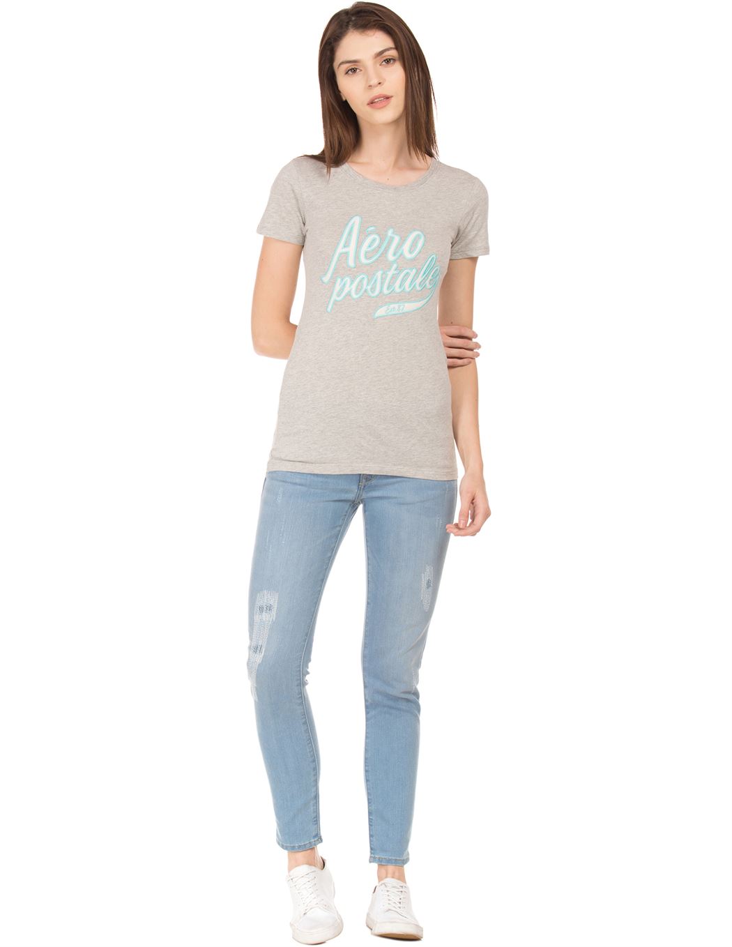 Aeropostale Women Casual Wear Sky Blue Jeans