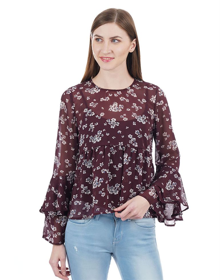 Aeropostale Women Casual Wear Printed Top