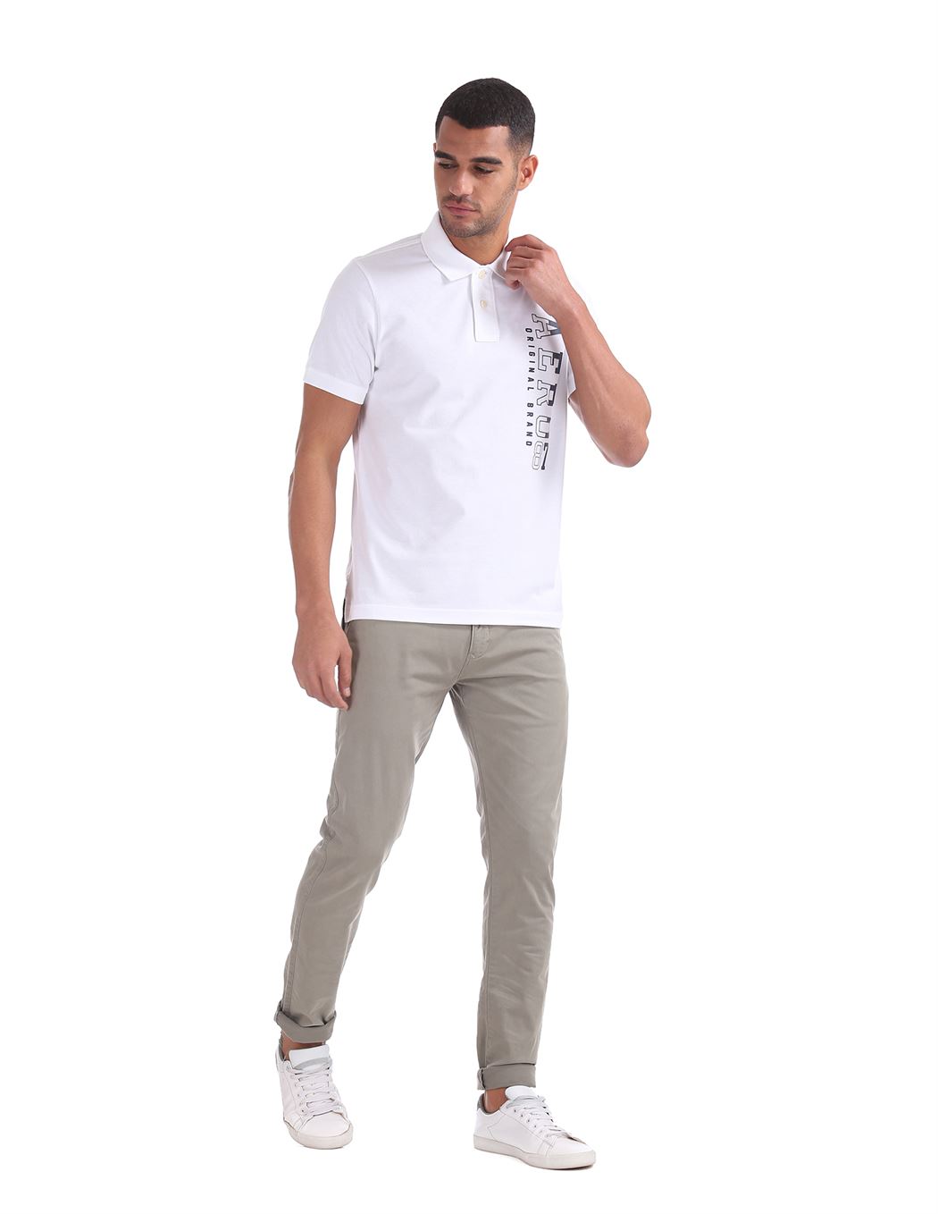 Aeropostale Men Casual Wear Graphic Print Polo T-Shirt