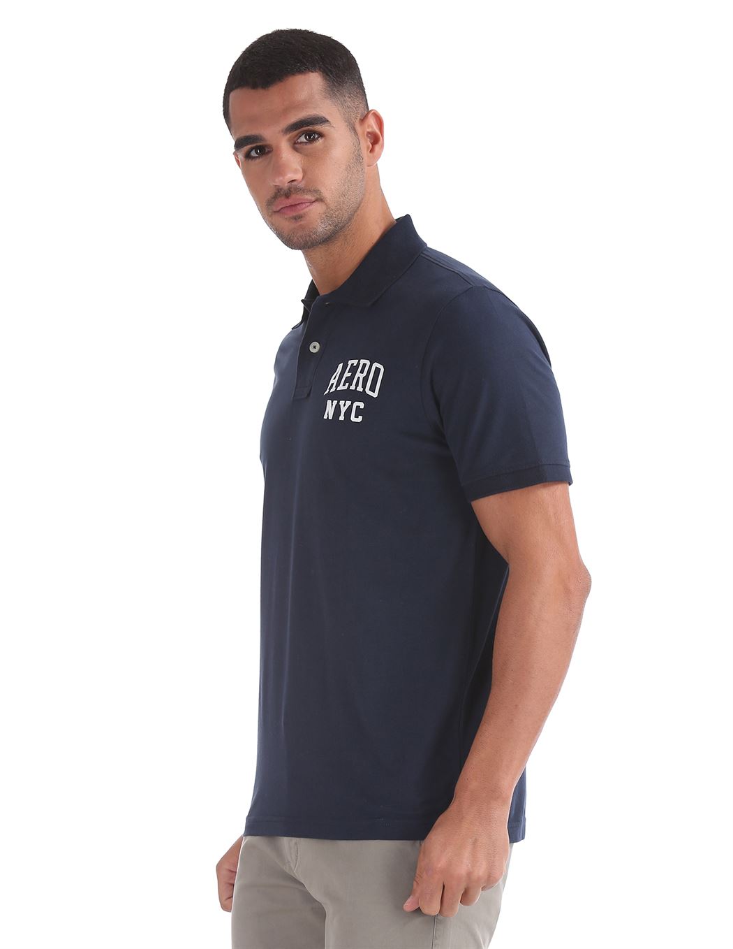 Aeropostale Men Casual Wear Solid Polo T-Shirt