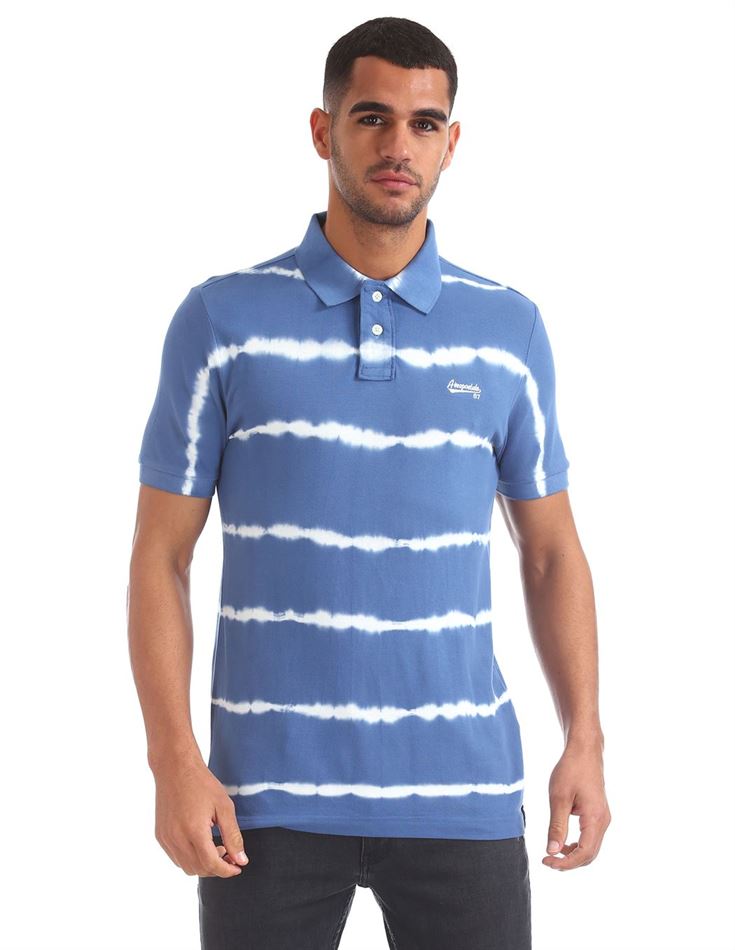 Aeropostale Men Casual Wear Striped Polo T-Shirt | KAPSONS