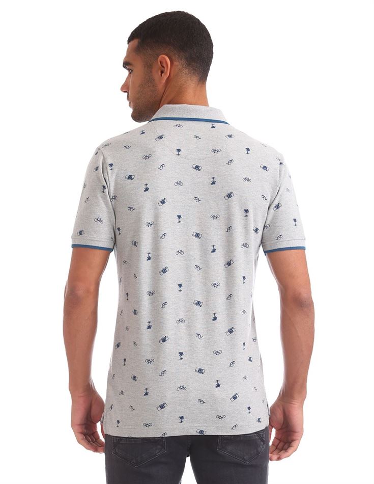 Aeropostale Men Casual Wear Printed Polo T-Shirt
