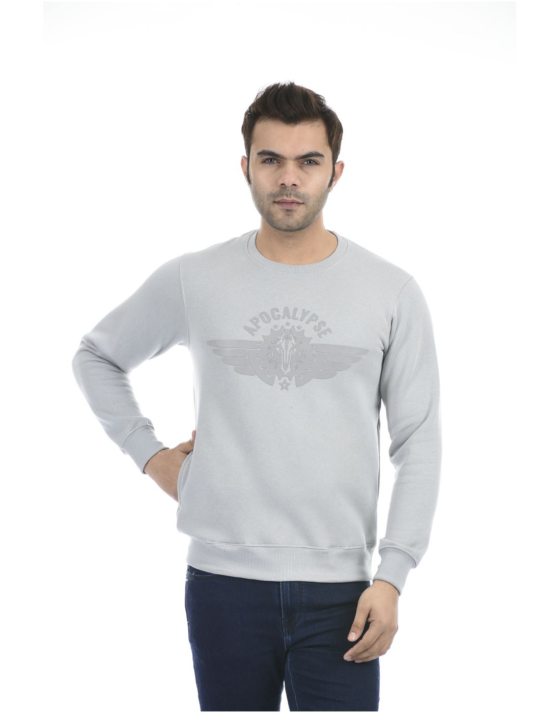 Apocalypse Men Winter Wear Grey Sweatshirt