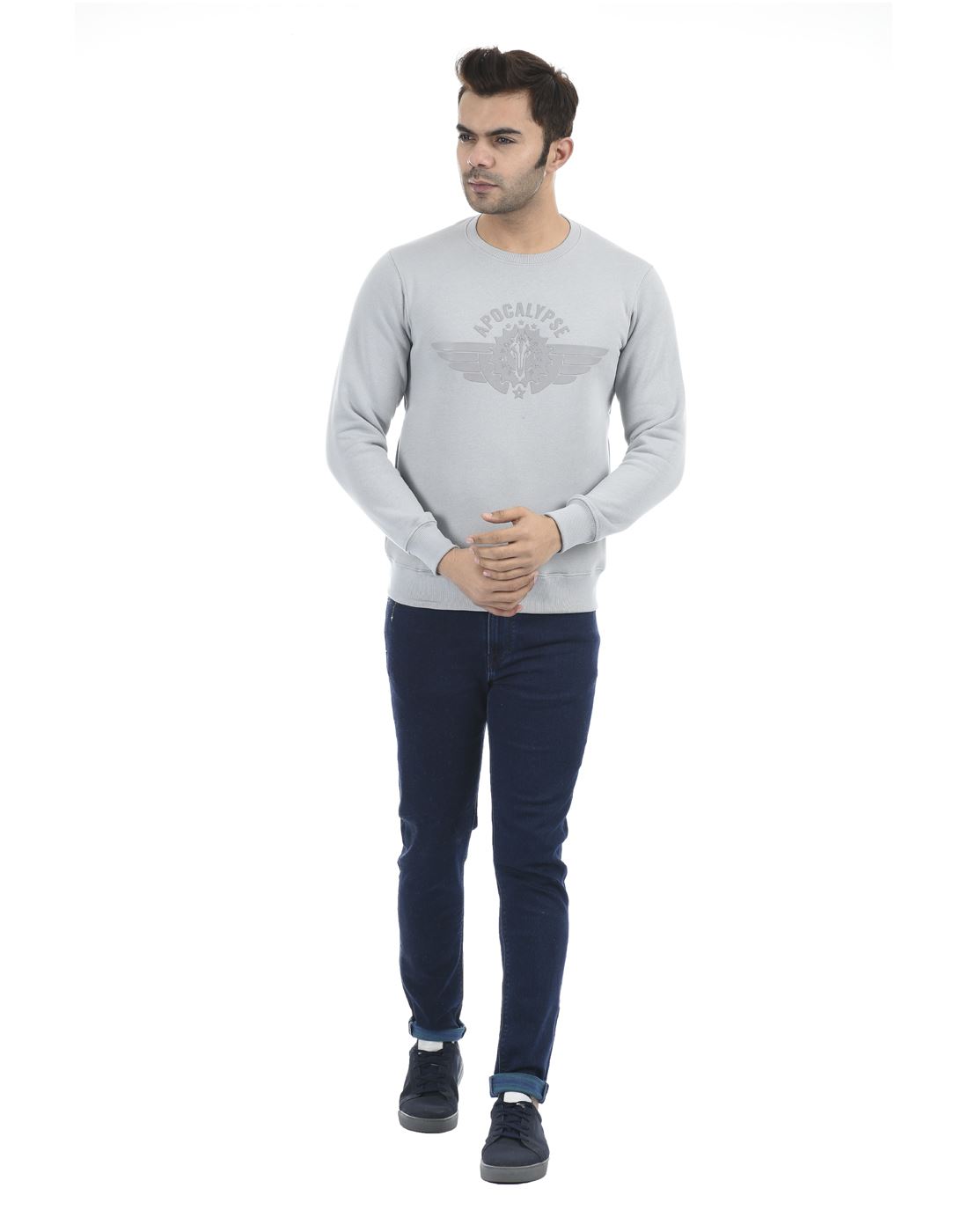 Apocalypse Men Winter Wear Grey Sweatshirt