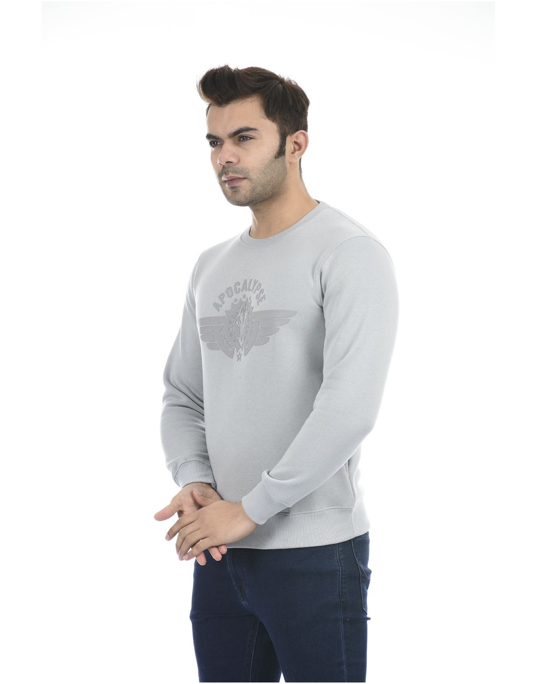 Apocalypse Men Winter Wear Grey Sweatshirt