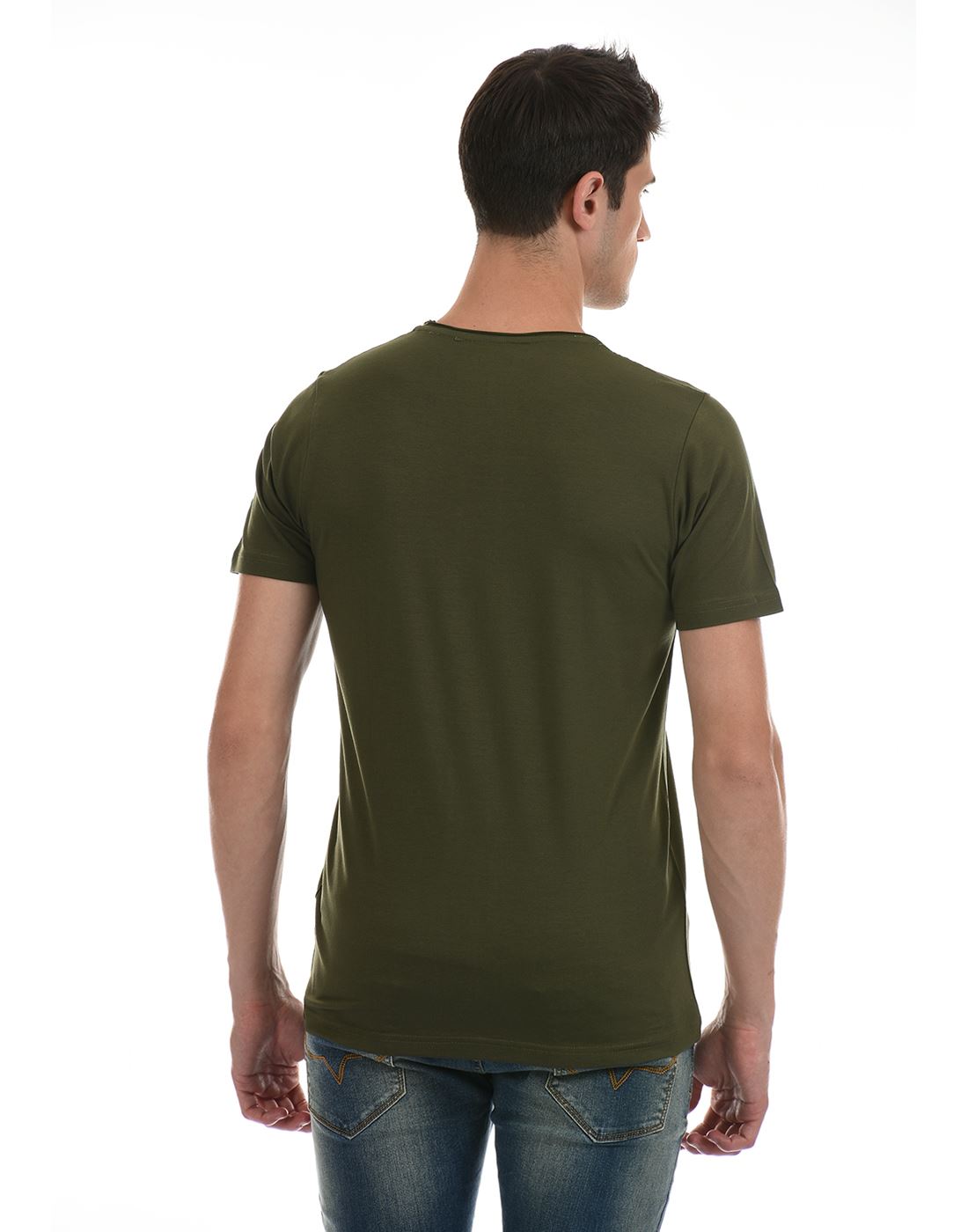 Apocalypse Men Casual Wear Olive Green T-Shirt
