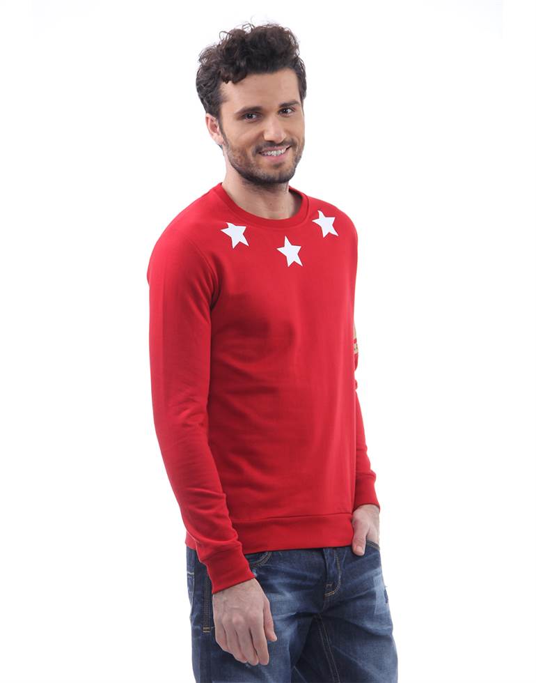 BJazzy Men Red Casual Wear Sweatshirt