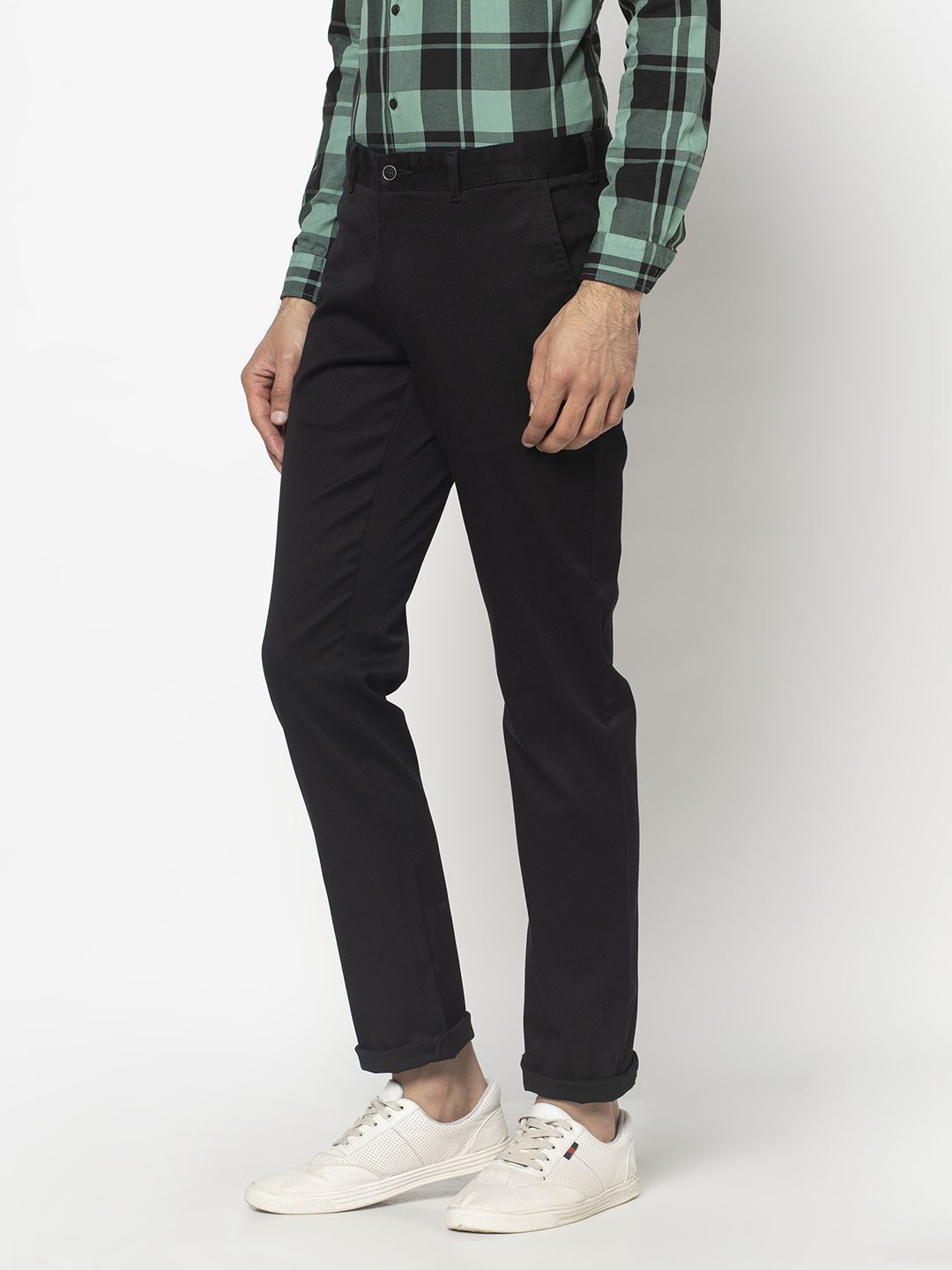 Blackberry Men Casual Wear Black Trousers