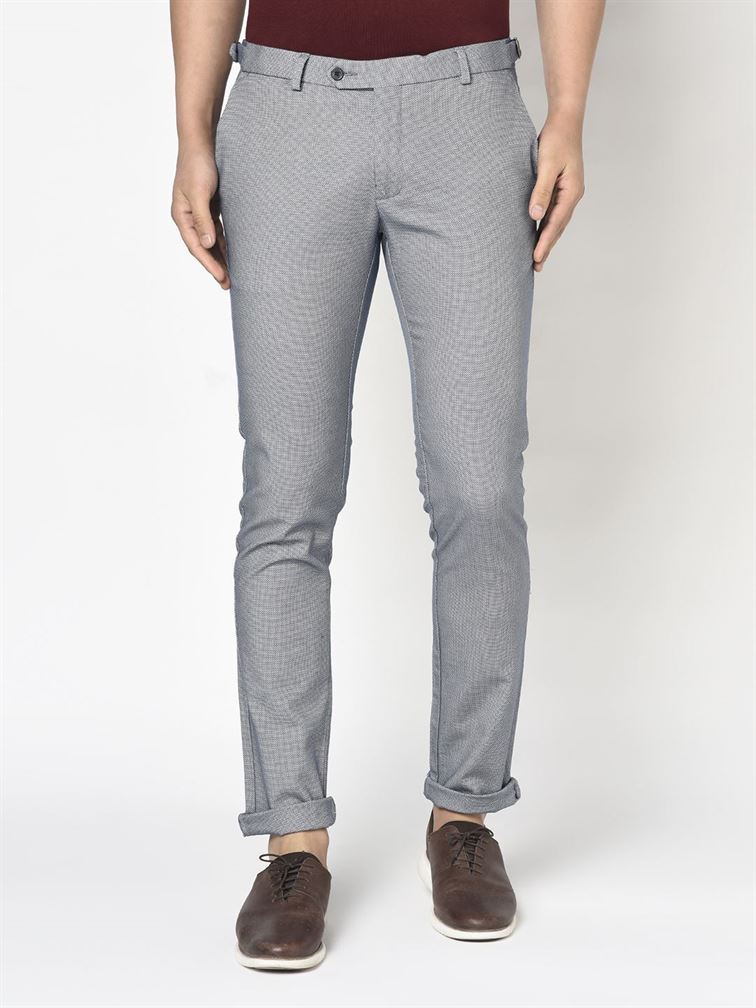 Blackberry Men Casual Wear Grey Trousers