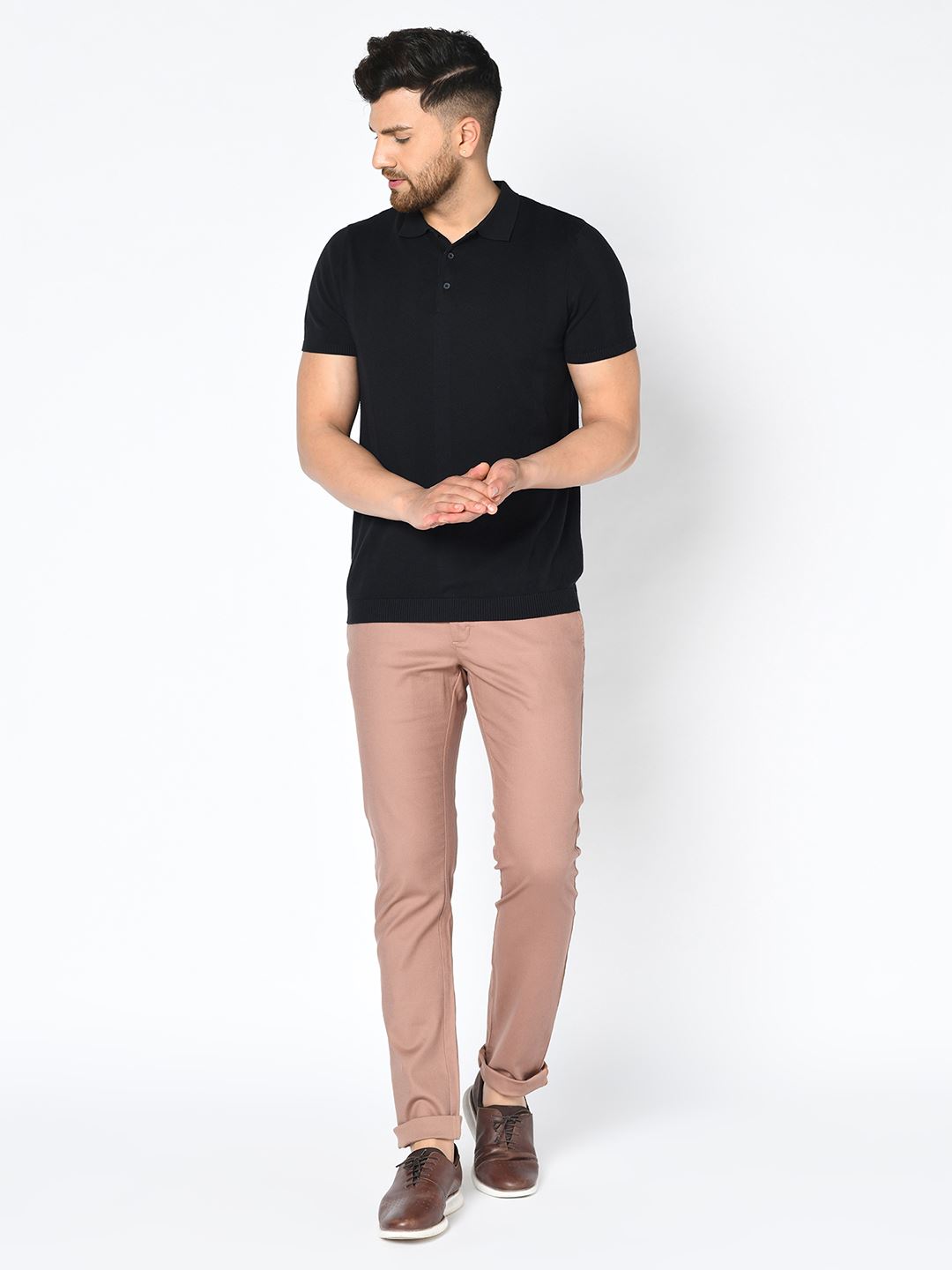 Blackberry Men Casual Wear Brown Trousers