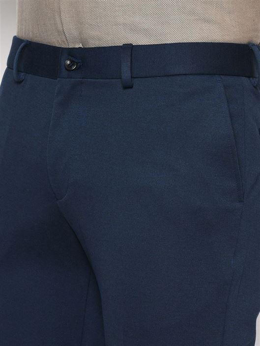 Blackberry Men Formal Wear Dark Blue Trousers