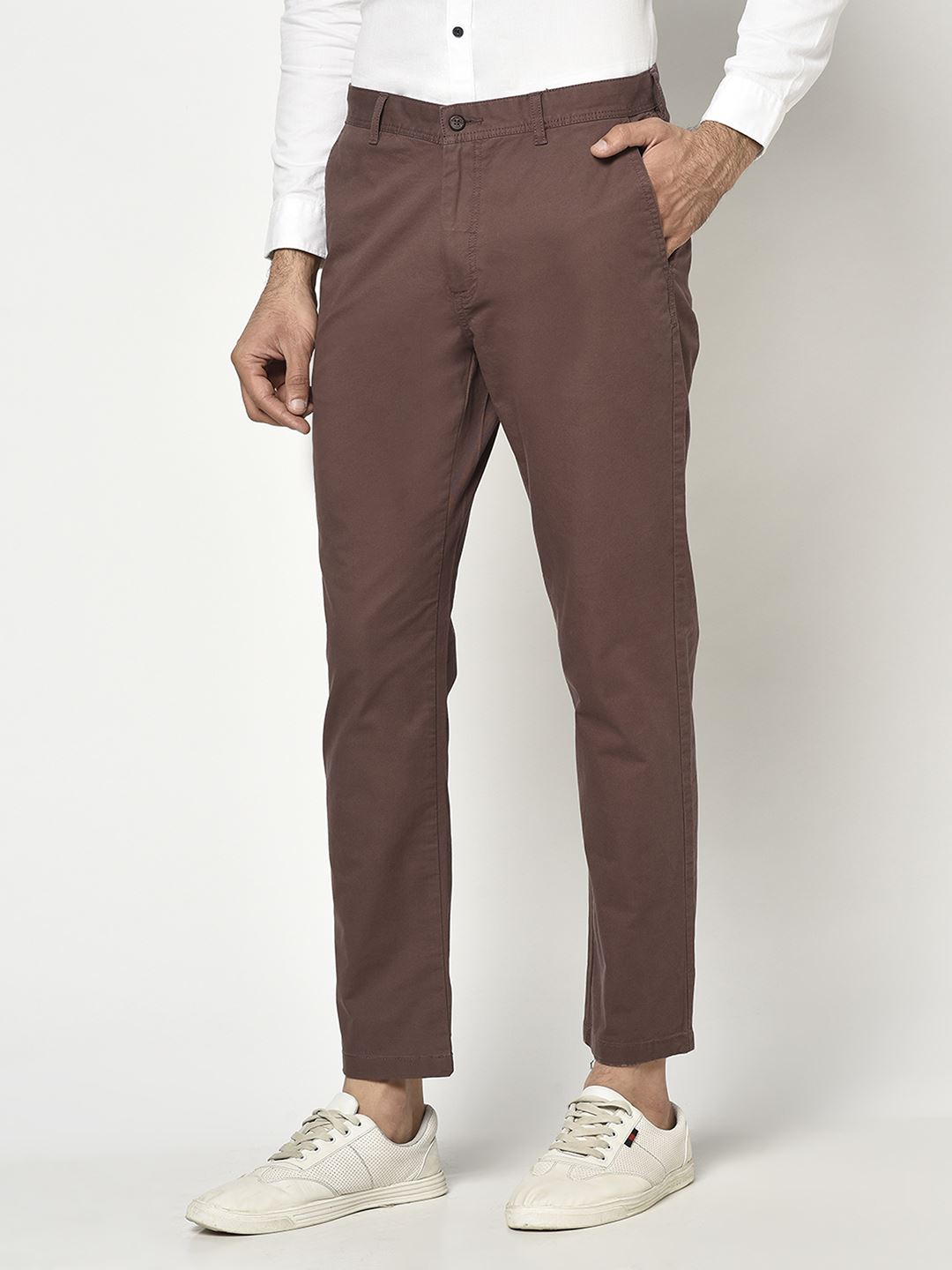 Blackberry Men Casual Wear Brown Trousers