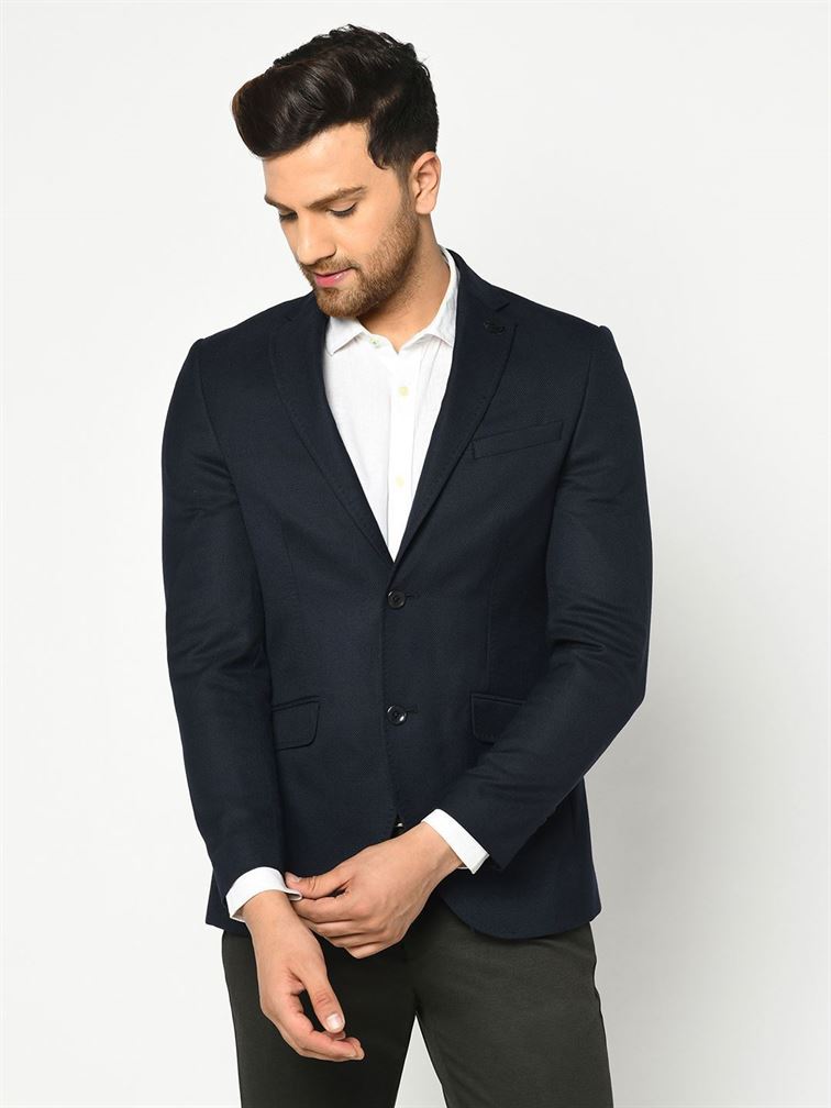 Blackberry Men Formal Wear Navy Blue Blazer