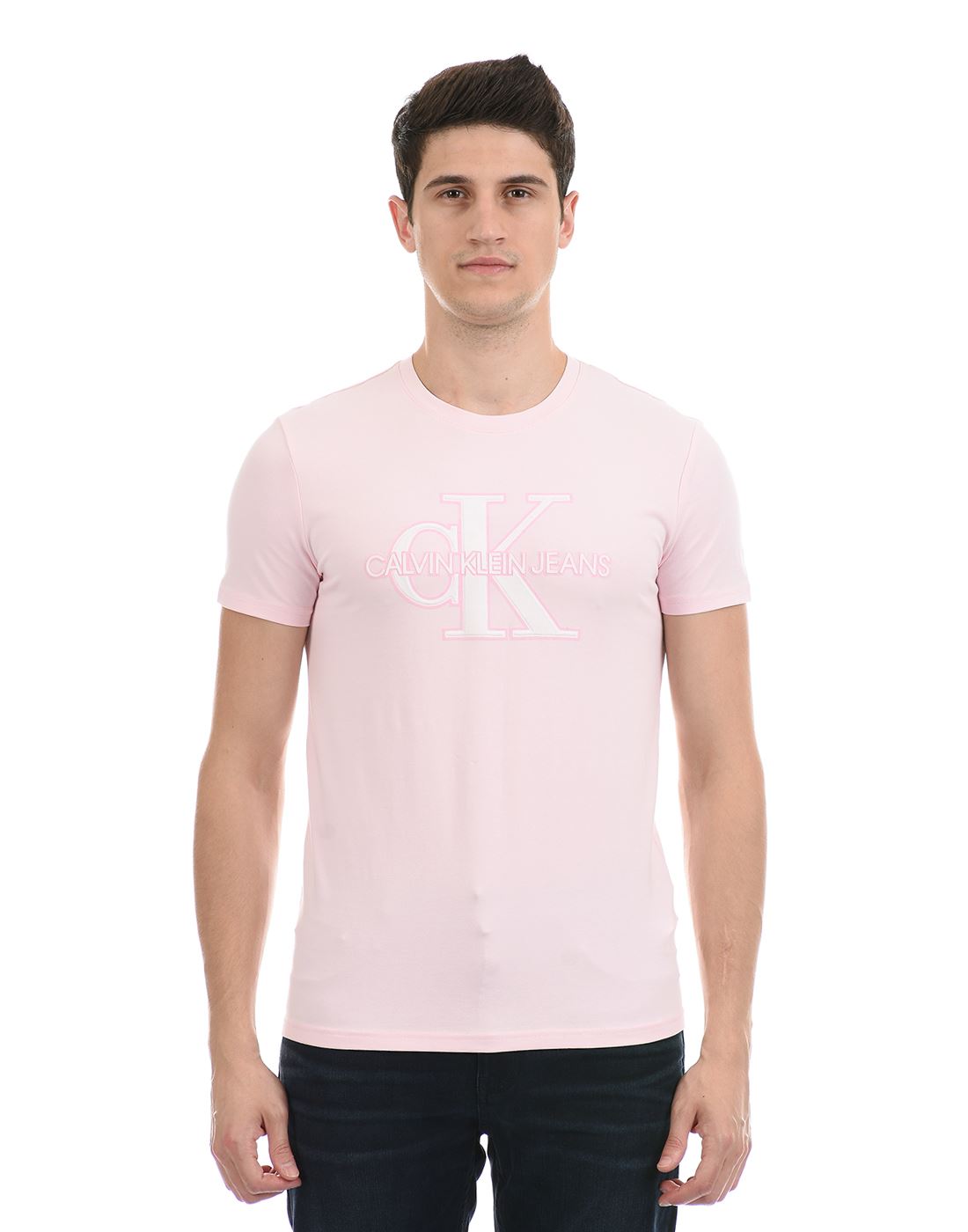 Calvin Klein  Men Casual Wear Pink T-Shirt