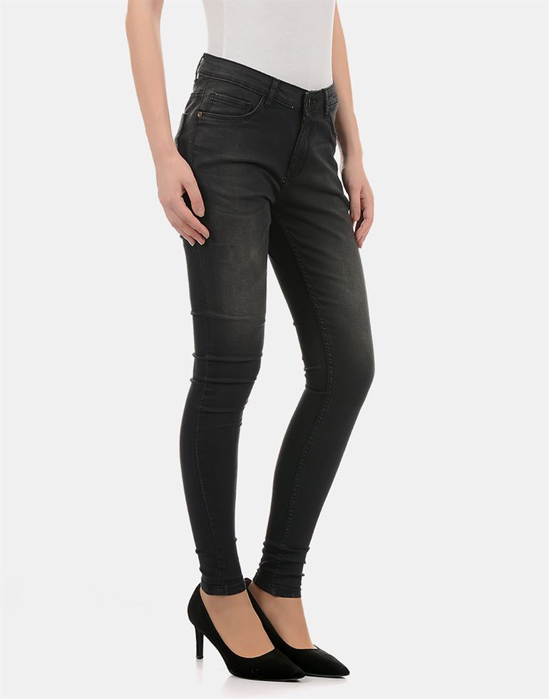 Carrera Women Casual Wear Dark Grey Jeans
