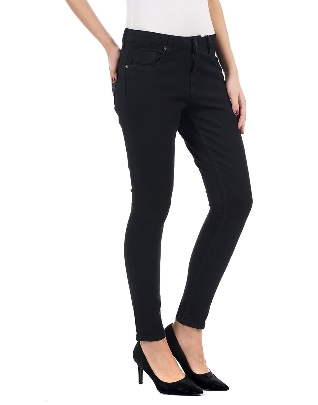 Carrera Women Casual Wear Black Jeans