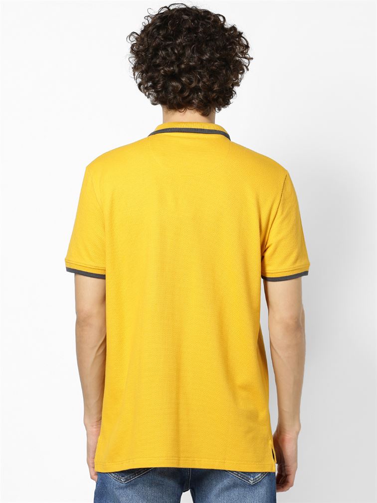 Celio Men Casual Wear Yellow T-shirt
