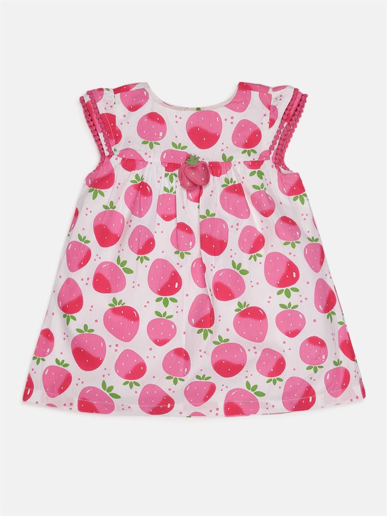 Chicco Girls Pink Casual Wear Frock