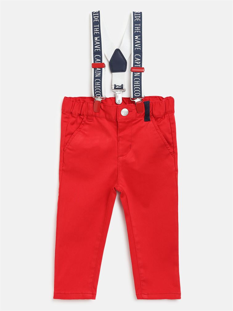 Chicco Boys Red Casual Wear Trousers