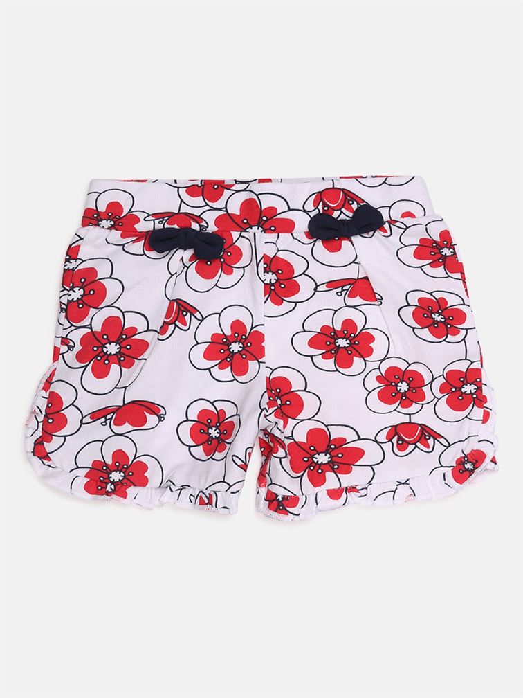 Chicco Girls Red Casual Wear Shorts