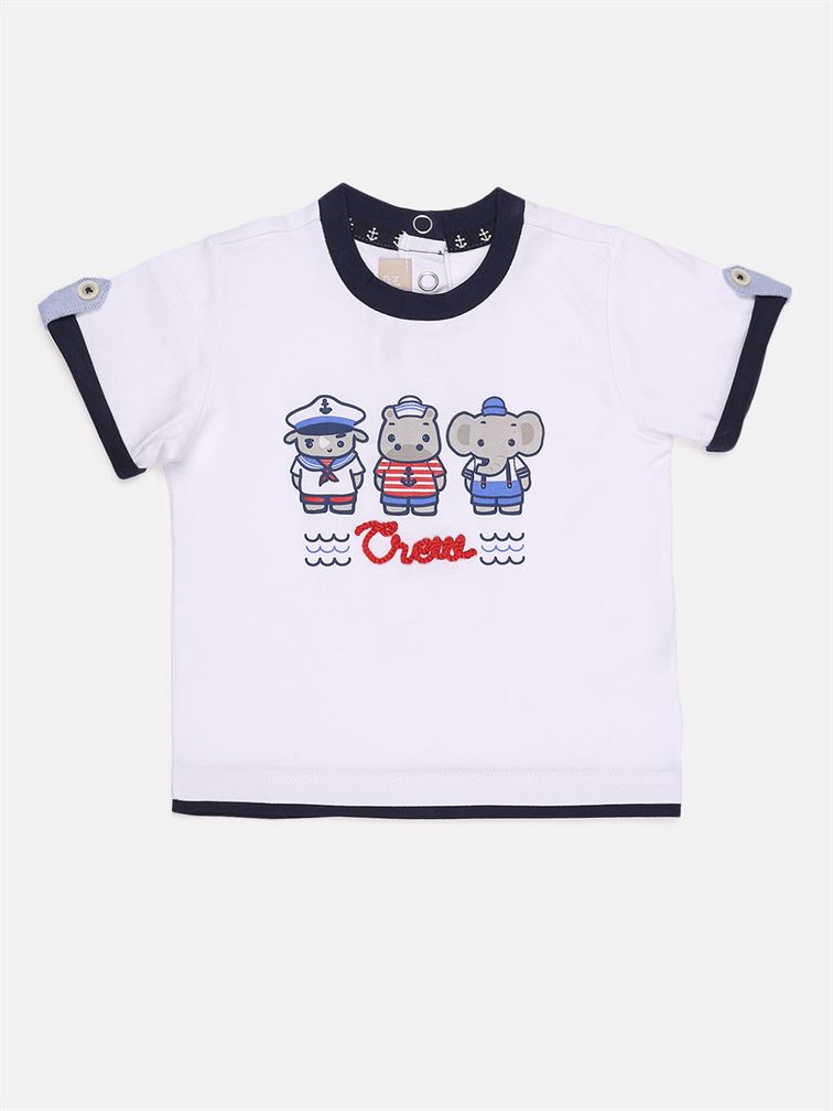 Chicco Boys White Casual Wear T-Shirt