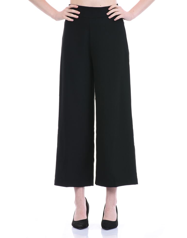 Cover Story Women Casual Wear Black Flared Trouser