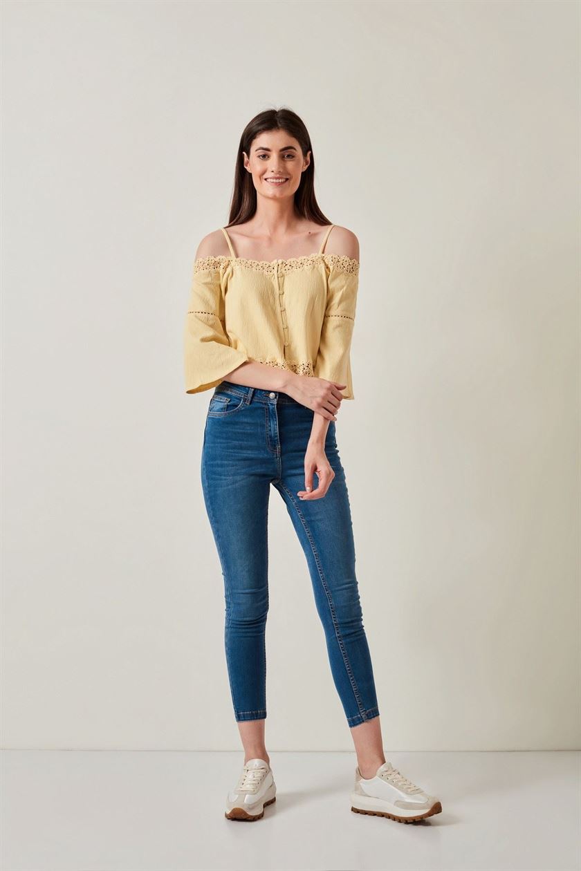 Cover Story Women Casual Wear Yellow Top