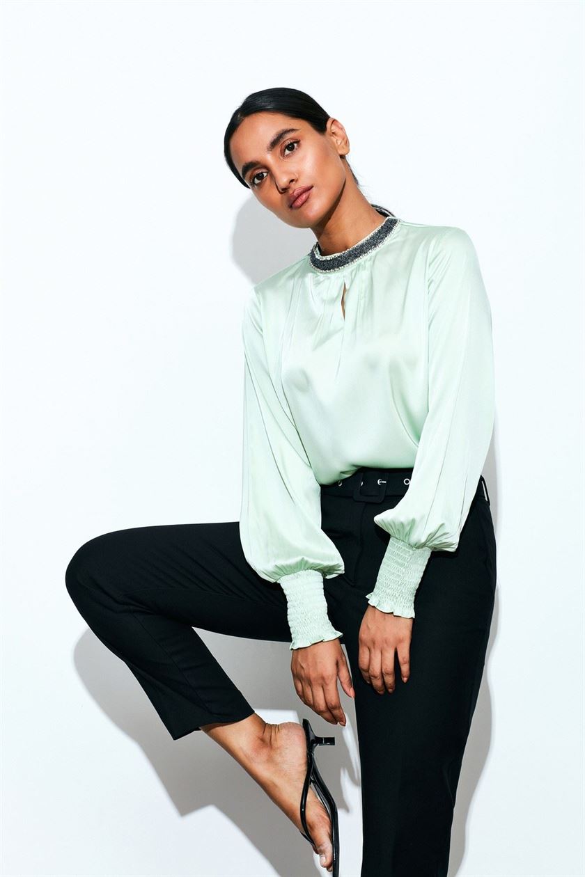 Cover Story Women Casual Wear Green Top