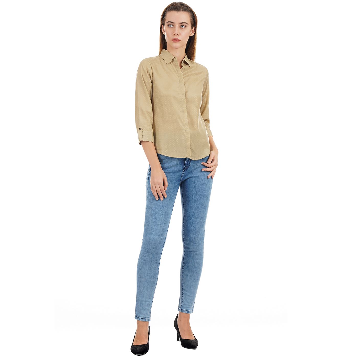 Ethnicity Women Ethnic Wear Beige Shirt