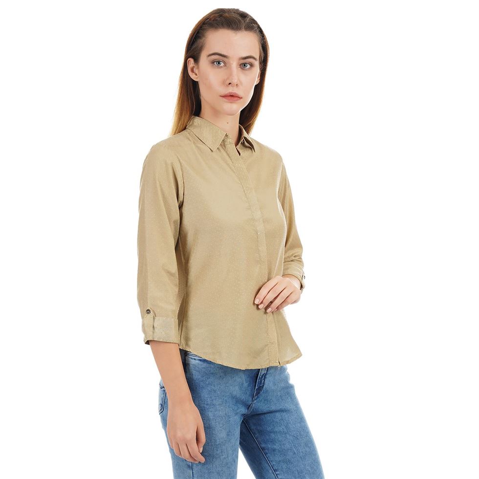 Ethnicity Women Ethnic Wear Beige Shirt