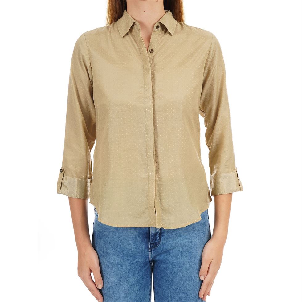 Ethnicity Women Ethnic Wear Beige Shirt