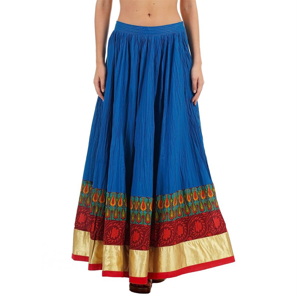 Ethnicity Women Printed Multicolor Flared Skirt