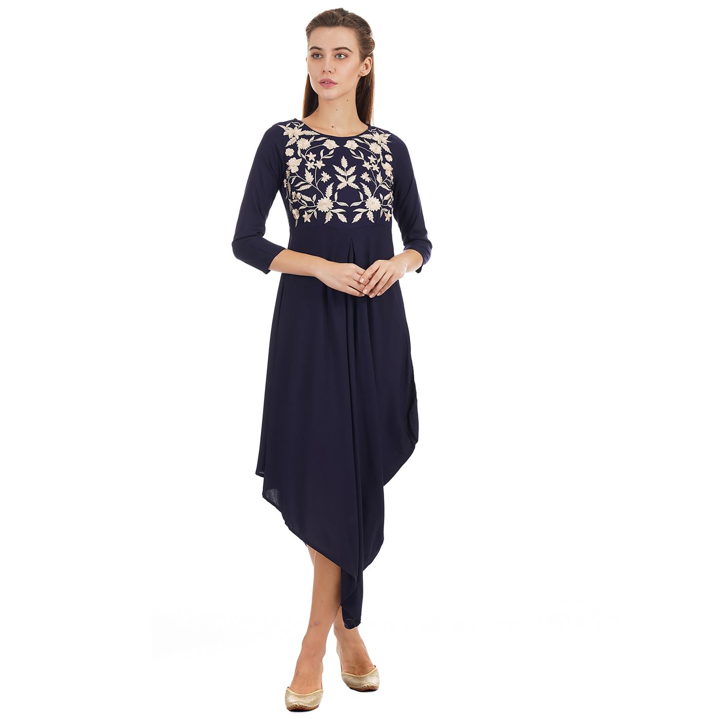 Ethnicity Casual Wear Embroidered Women Dress