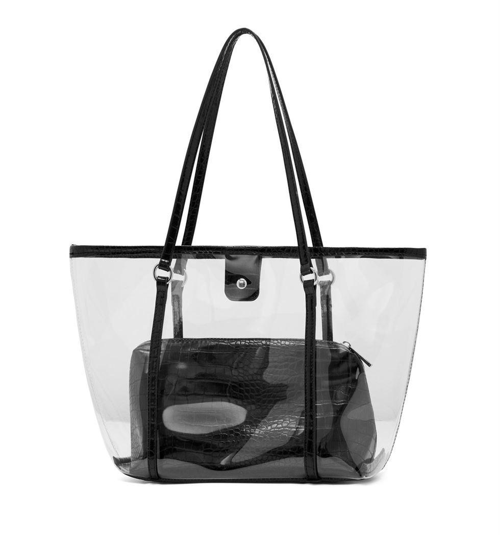 Forever New Women's Clear Shoulder Bag with pouch
