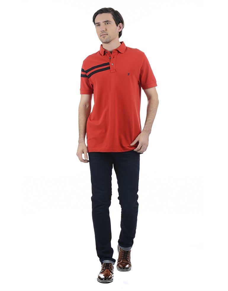 French Connection Men Casual Wear Solid Polo T-Shirt