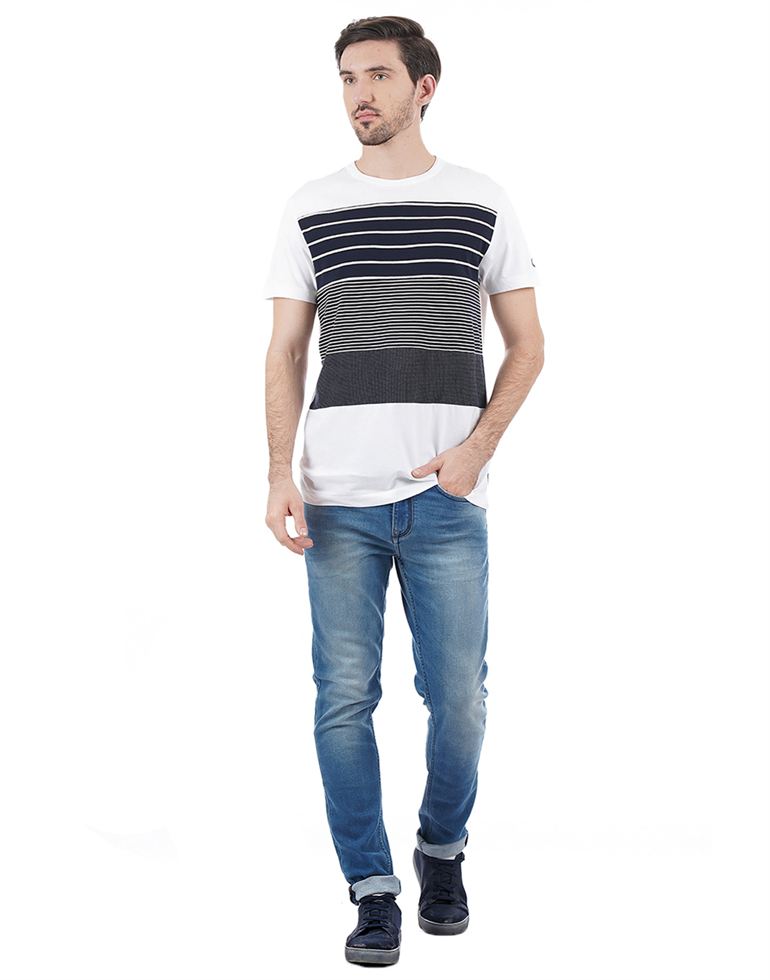 French Connection Men Casual Wear Striped T-Shirt