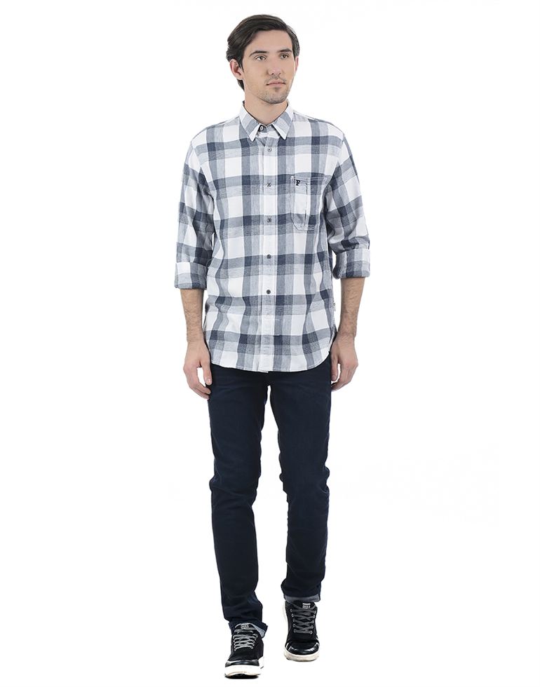 French Connection Men Casual Wear Checkered Shirt