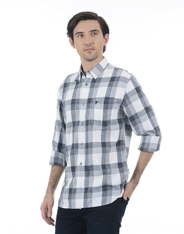 French Connection Men Casual Wear Checkered Shirt