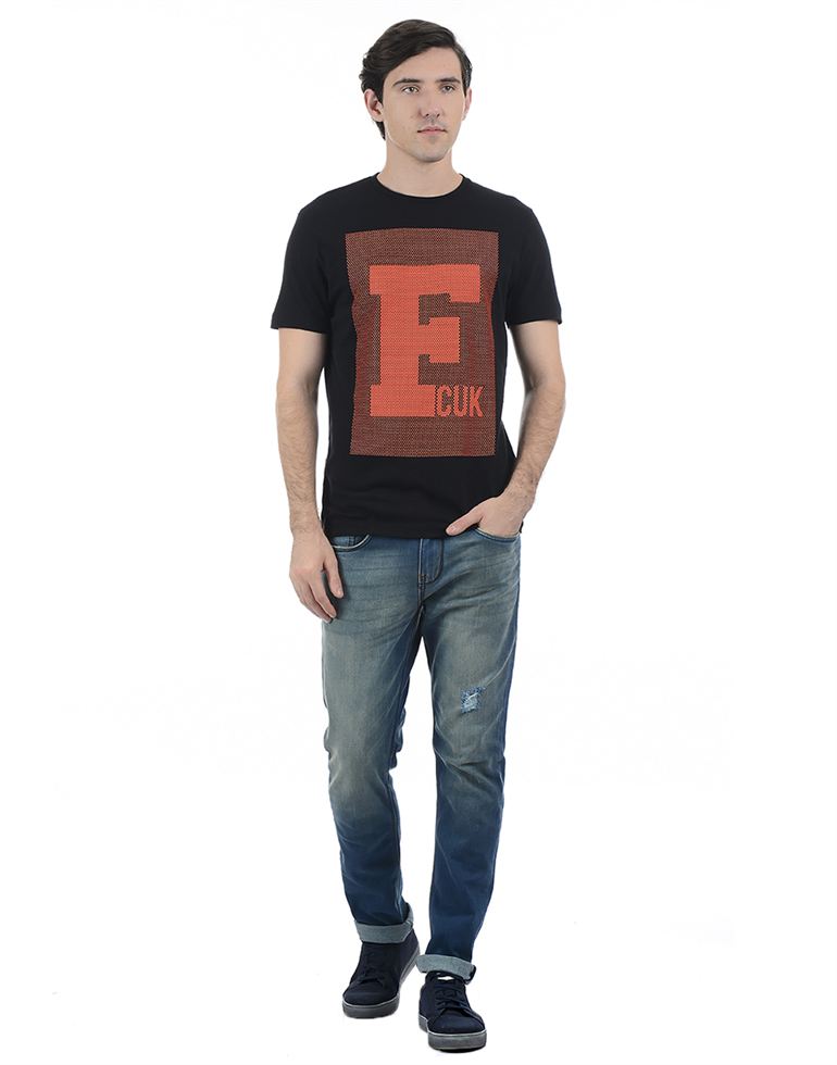 French Connection Men Casual Wear Printed T-Shirt