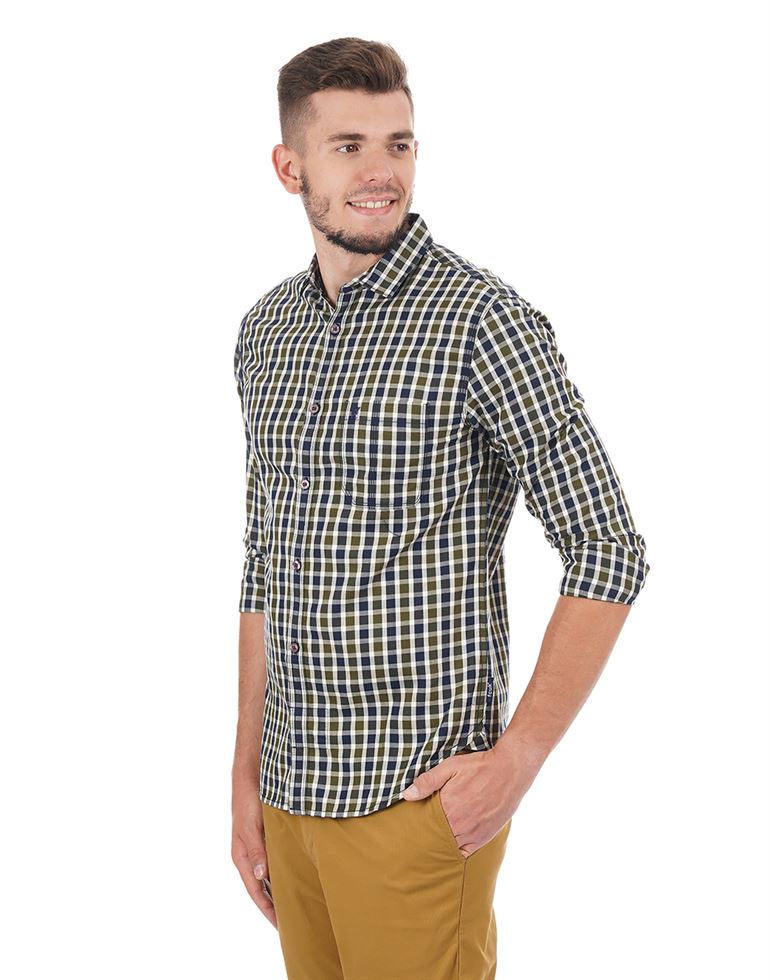 French Connection Men Casual Wear Checkered Shirt
