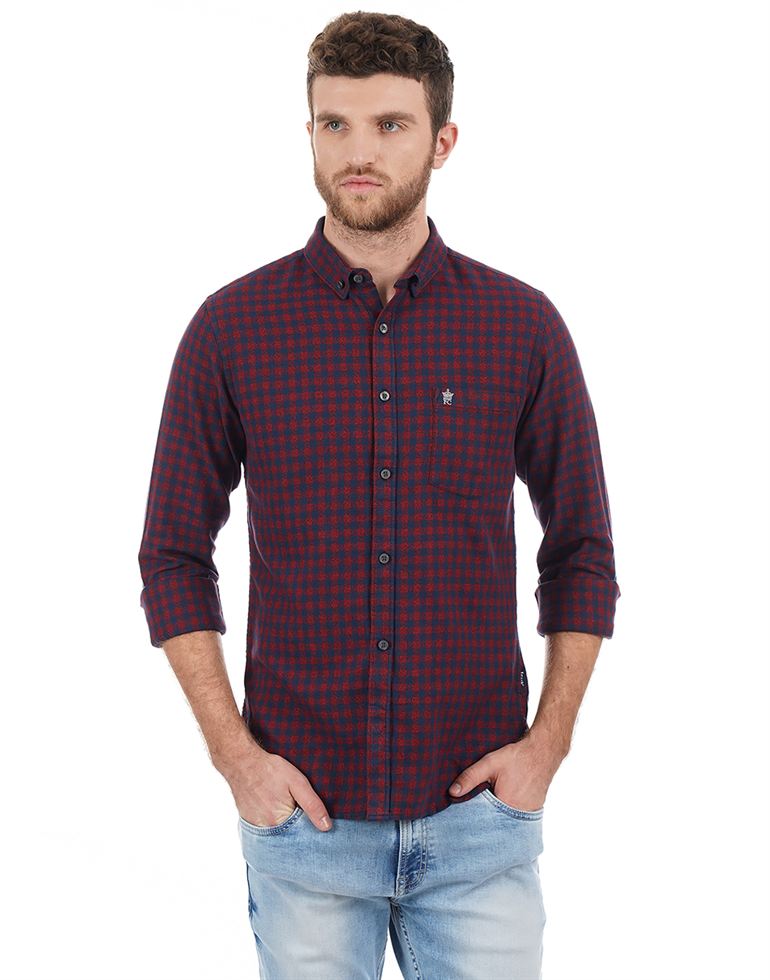 French Connection Men Casual Wear Checkered Shirt