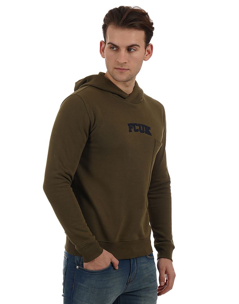 French Connection Casual Wear Solid Men Sweatshirt