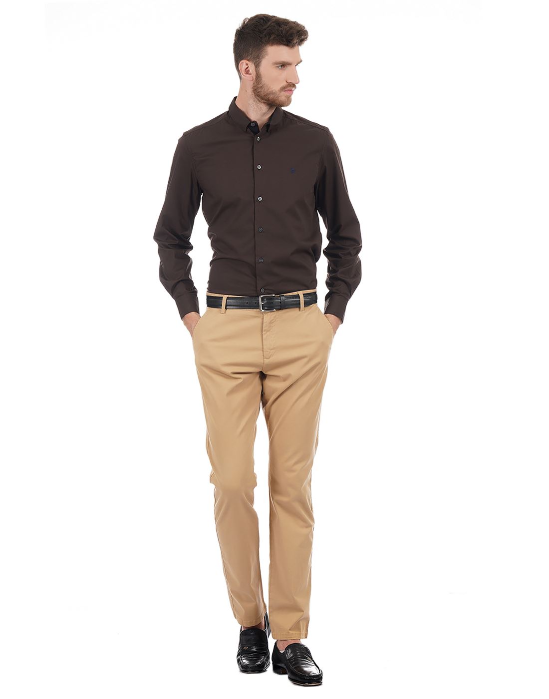 French Connection Men Casual Wear Solid Trousers