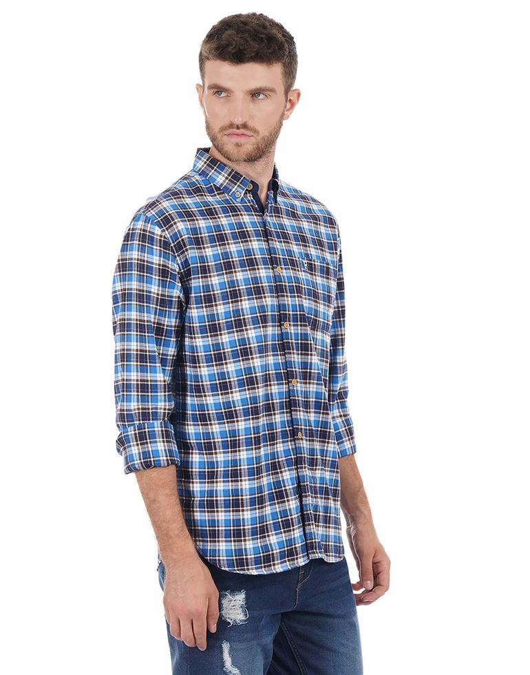 French Connection Men Casual Wear Checkered Shirt