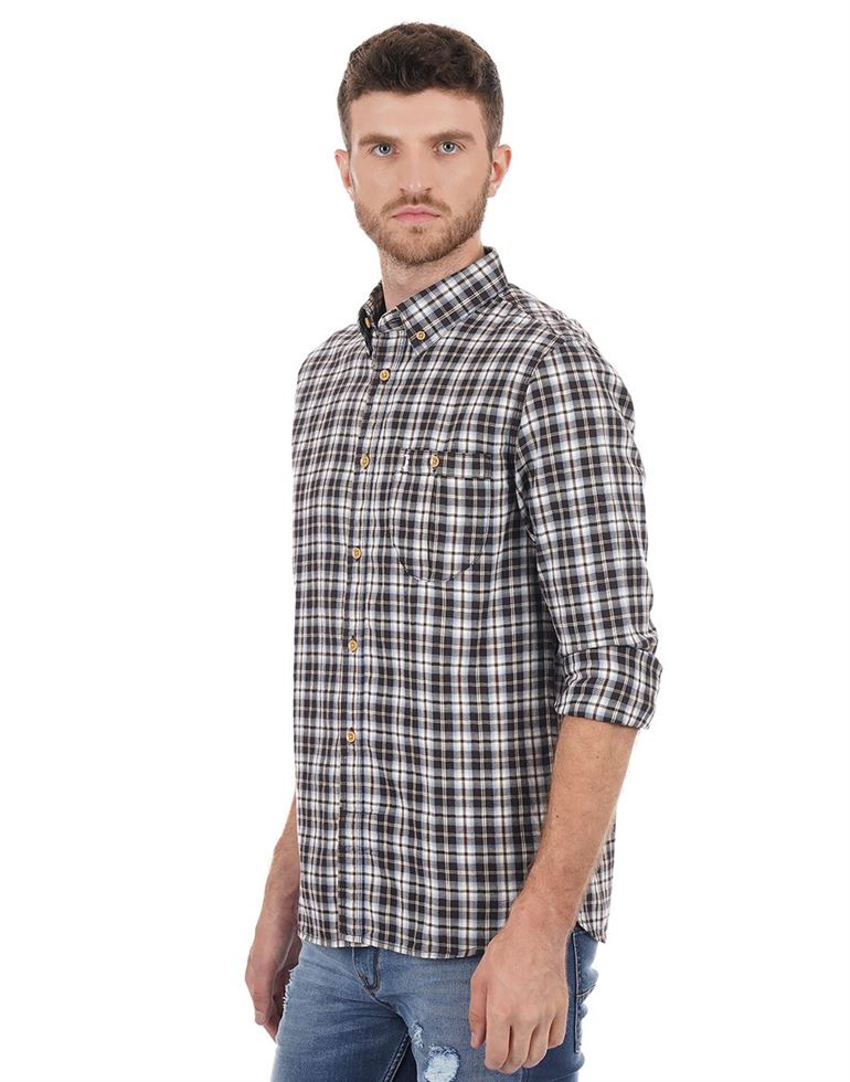 French Connection Men Casual Wear Checkered Shirt