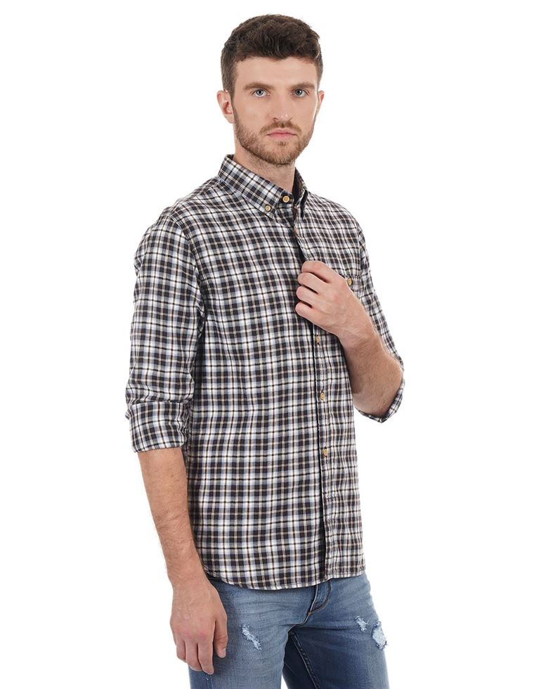 French Connection Men Casual Wear Checkered Shirt